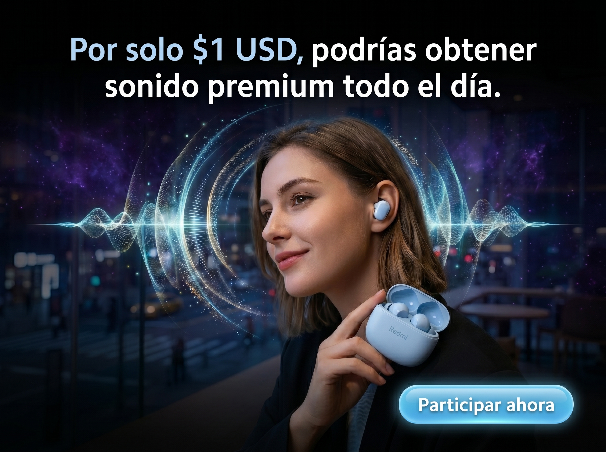 Imagen de la dinámica ¡Gana tus Redmi Buds 6 Play!