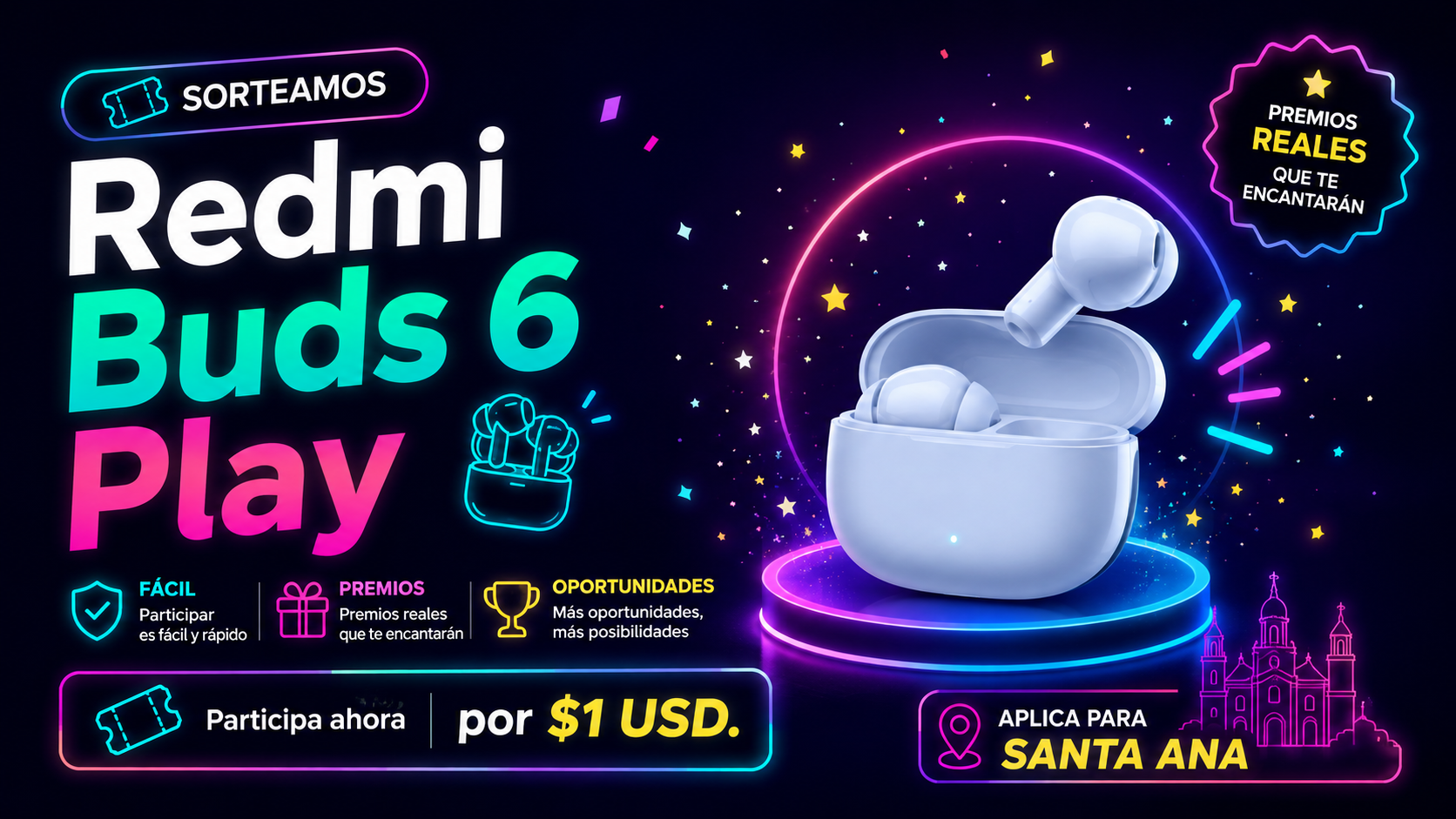 ¡Gana tus Redmi Buds 6 Play!